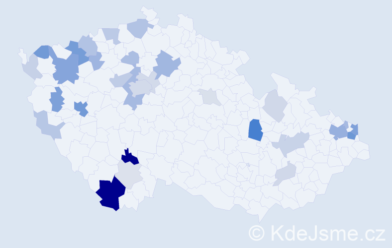 Příjmení: 'Frischová', počet výskytů 87 v celé ČR