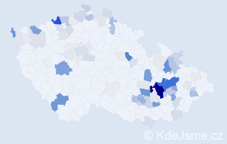 Příjmení: 'Lošťák', počet výskytů 286 v celé ČR