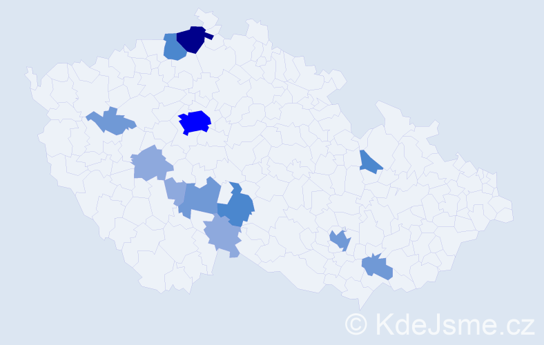 Příjmení: 'Drugová', počet výskytů 30 v celé ČR