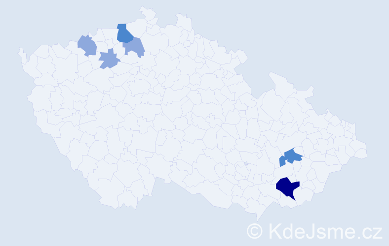 Příjmení: 'Handrlicová', počet výskytů 12 v celé ČR