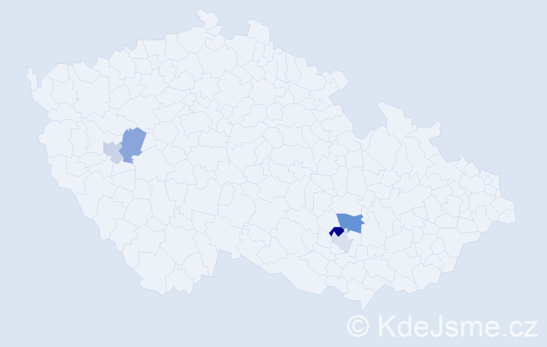 Příjmení: 'Zeda', počet výskytů 7 v celé ČR