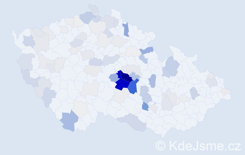 Příjmení: 'Benc', počet výskytů 279 v celé ČR