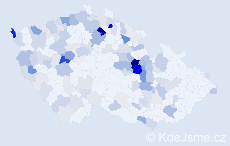 Příjmení: 'Abrahamová', počet výskytů 419 v celé ČR