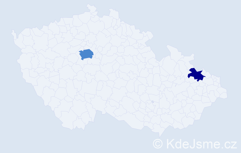 Příjmení: 'Krohe', počet výskytů 6 v celé ČR