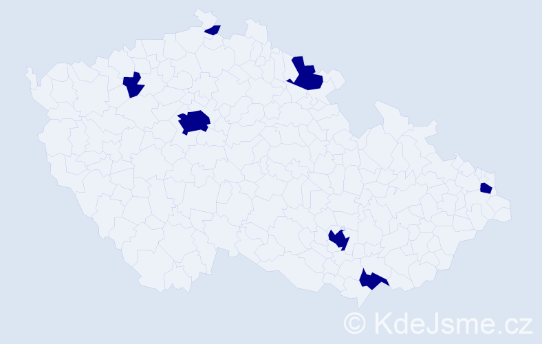 Příjmení: 'Tomeková', počet výskytů 7 v celé ČR
