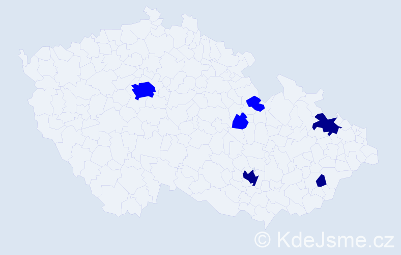 Příjmení: 'Mendes', počet výskytů 9 v celé ČR