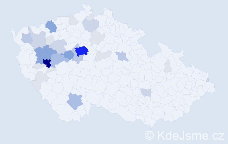 Příjmení: 'Krauz', počet výskytů 113 v celé ČR