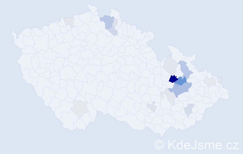 Příjmení: 'Frömelová', počet výskytů 43 v celé ČR
