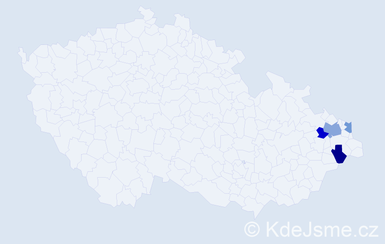 Příjmení: 'Čuperák', počet výskytů 5 v celé ČR