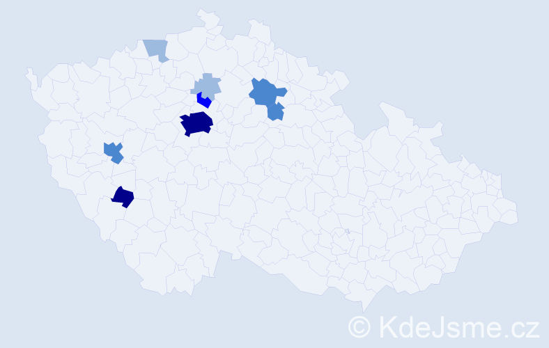 Příjmení: 'Capratová', počet výskytů 19 v celé ČR