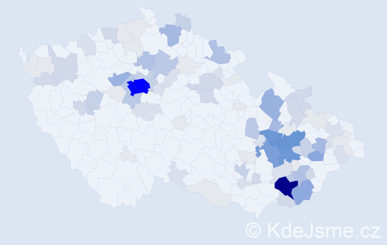 Příjmení: 'Huňková', počet výskytů 346 v celé ČR