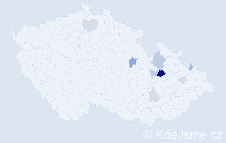 Příjmení: 'Dorušáková', počet výskytů 34 v celé ČR