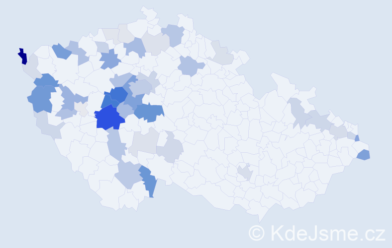 Příjmení: 'Hrkal', počet výskytů 145 v celé ČR