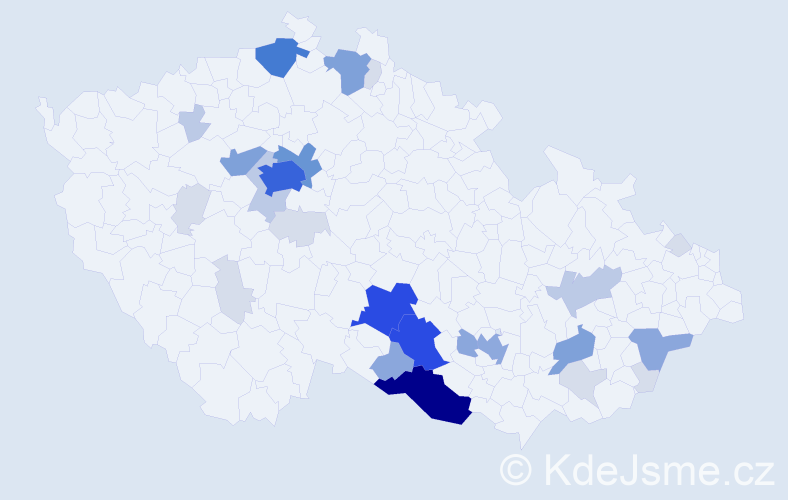 Příjmení: 'Česneková', počet výskytů 114 v celé ČR