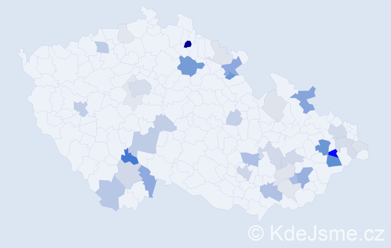 Příjmení: 'Machula', počet výskytů 117 v celé ČR