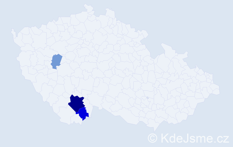 Příjmení: 'Steinhäuslová', počet výskytů 9 v celé ČR