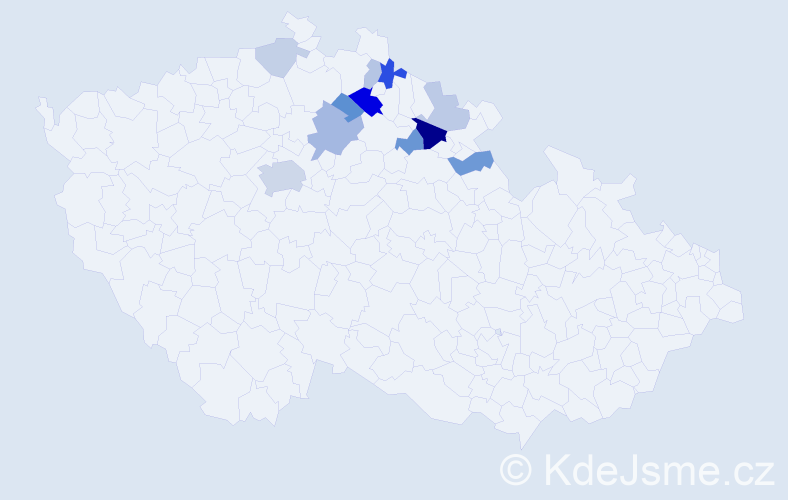 Příjmení: 'Prádlerová', počet výskytů 25 v celé ČR