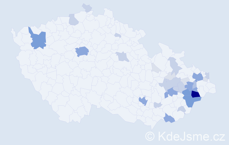 Příjmení: 'Bil', počet výskytů 104 v celé ČR