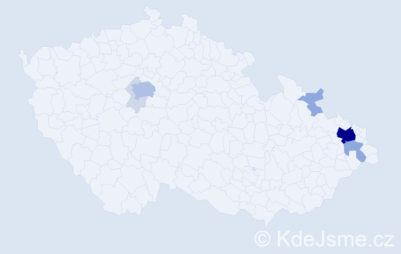 Příjmení: 'Dyl', počet výskytů 24 v celé ČR