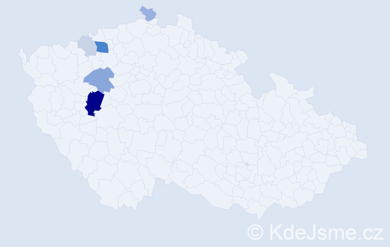 Příjmení: 'Hitman', počet výskytů 18 v celé ČR