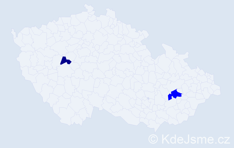 Příjmení: 'Bryce', počet výskytů 3 v celé ČR