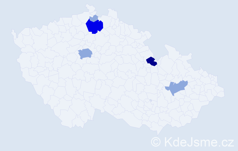 Příjmení: 'Lotová', počet výskytů 14 v celé ČR