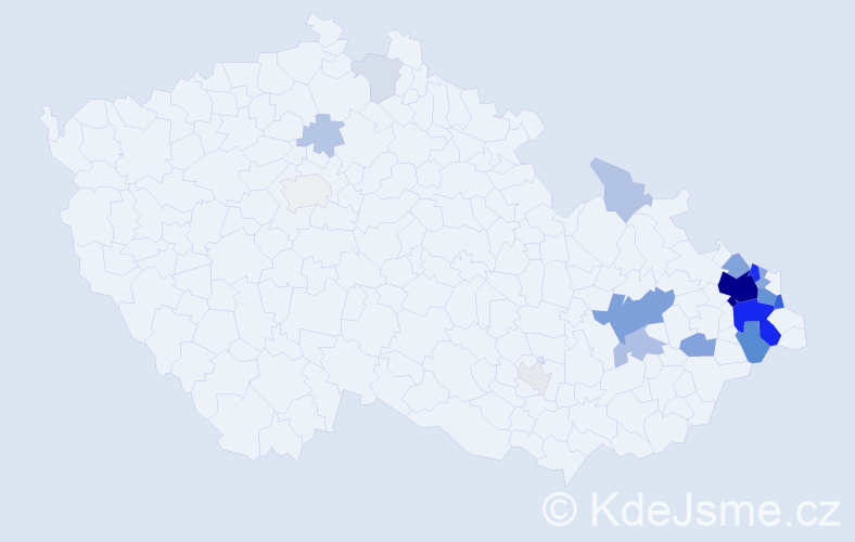 Příjmení: 'Vozňáková', počet výskytů 85 v celé ČR