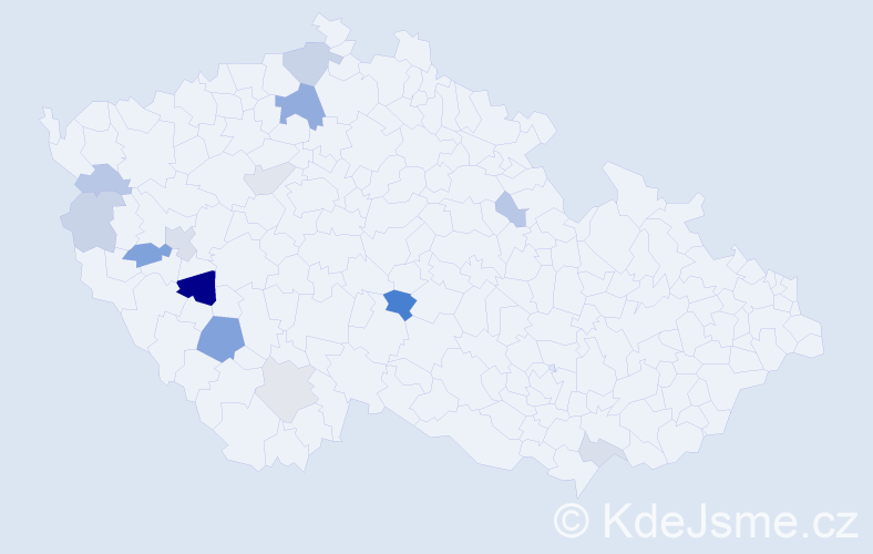 Příjmení: 'Košán', počet výskytů 27 v celé ČR