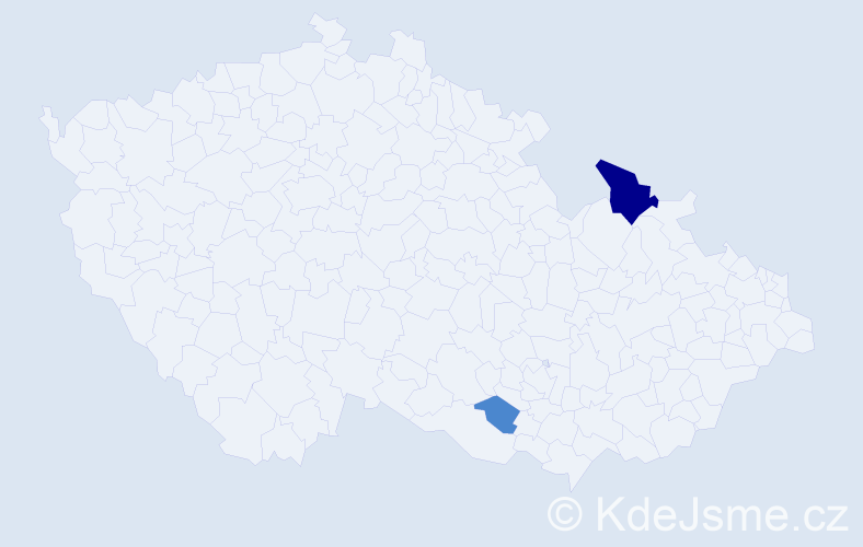 Příjmení: 'Dubčík', počet výskytů 7 v celé ČR