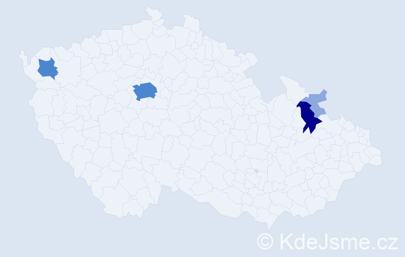 Příjmení: 'Pösslová', počet výskytů 10 v celé ČR