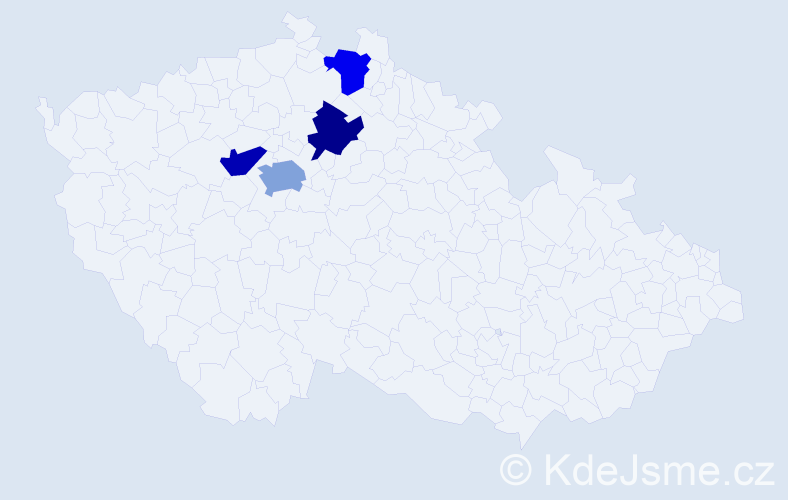 Příjmení: 'Oľha', počet výskytů 5 v celé ČR