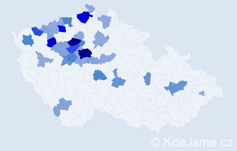 Příjmení: 'Donda', počet výskytů 96 v celé ČR