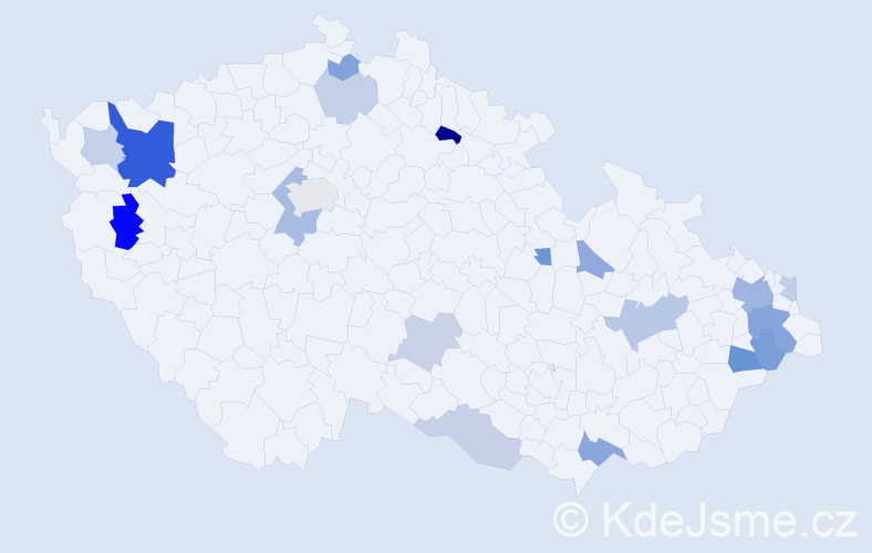 Příjmení: 'Suran', počet výskytů 38 v celé ČR