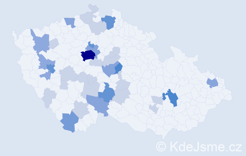 Příjmení: 'Bruner', počet výskytů 91 v celé ČR