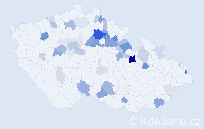 Příjmení: 'Kutnarová', počet výskytů 132 v celé ČR