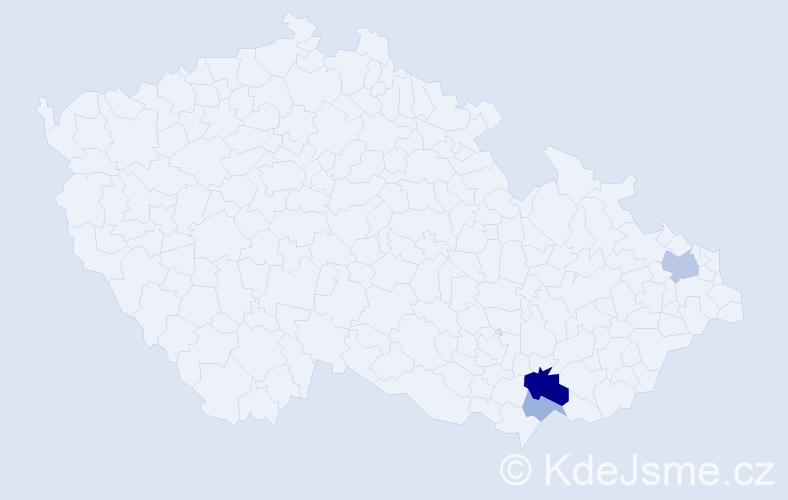 Příjmení: 'Gongalová', počet výskytů 16 v celé ČR