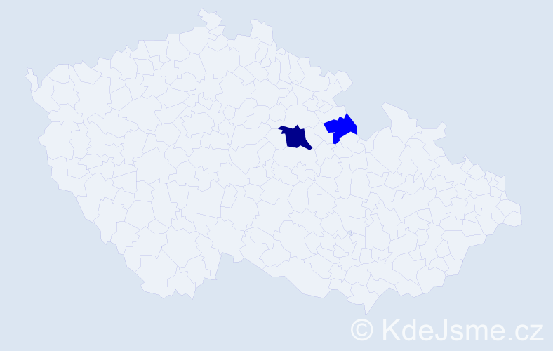 Příjmení: 'Májiková', počet výskytů 3 v celé ČR