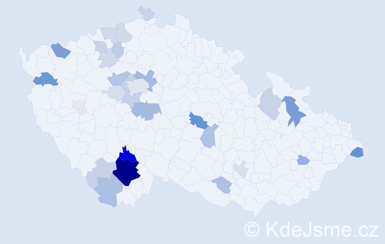 Příjmení: 'Božovský', počet výskytů 103 v celé ČR