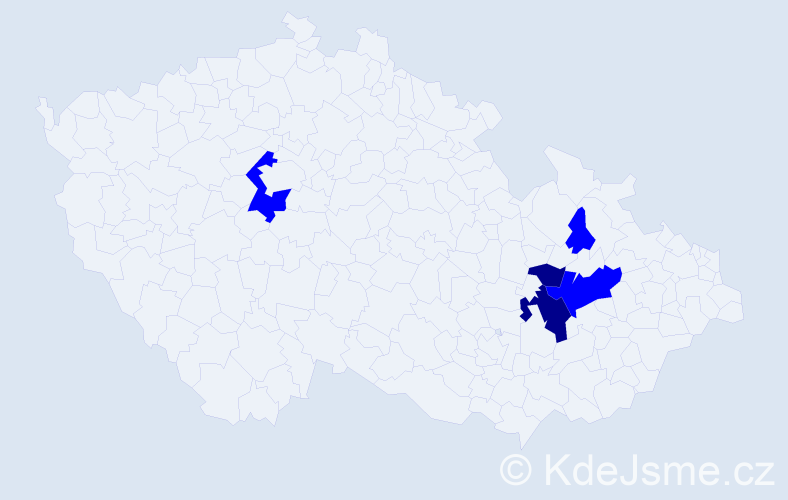 Příjmení: 'Vagaská', počet výskytů 7 v celé ČR