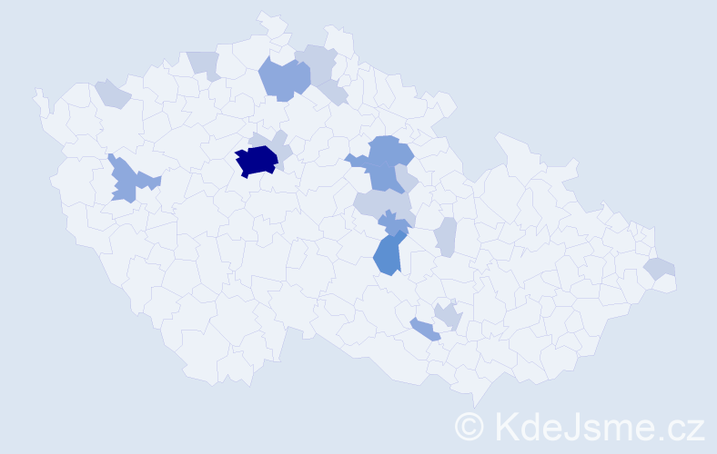 Příjmení: 'Seková', počet výskytů 42 v celé ČR