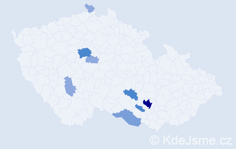 Příjmení: 'Zeisel', počet výskytů 21 v celé ČR