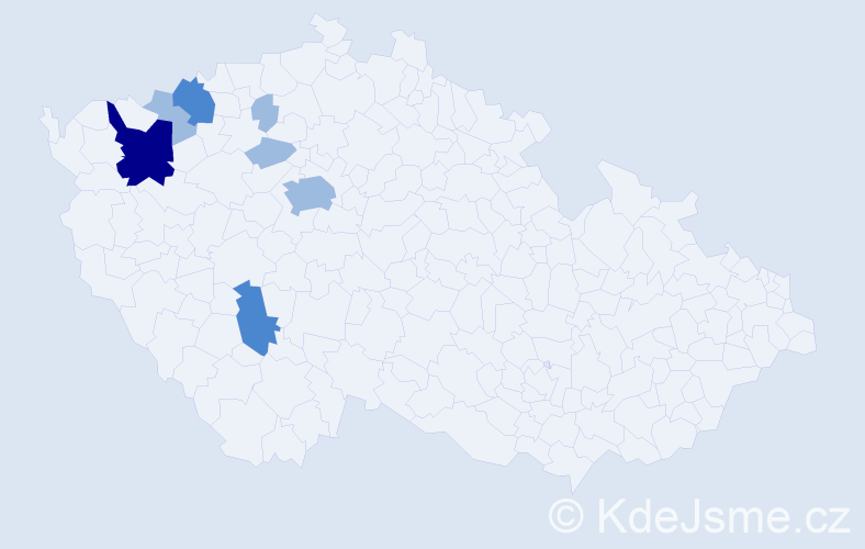 Příjmení: 'Kleinmannová', počet výskytů 12 v celé ČR