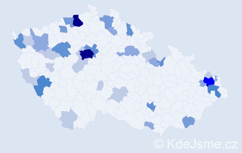Příjmení: 'Koreňová', počet výskytů 99 v celé ČR