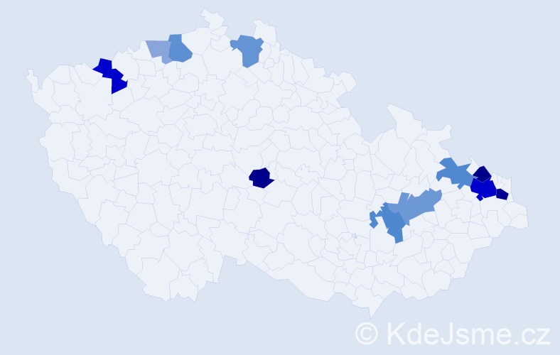 Příjmení: 'Šafran', počet výskytů 29 v celé ČR
