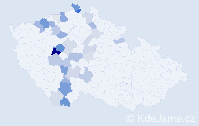 Příjmení: 'Mrkáčková', počet výskytů 123 v celé ČR