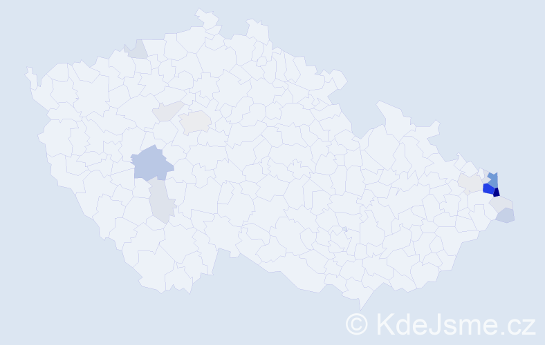 Příjmení: 'Palowská', počet výskytů 70 v celé ČR