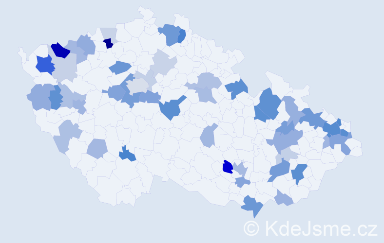 Příjmení: 'Marcinková', počet výskytů 125 v celé ČR