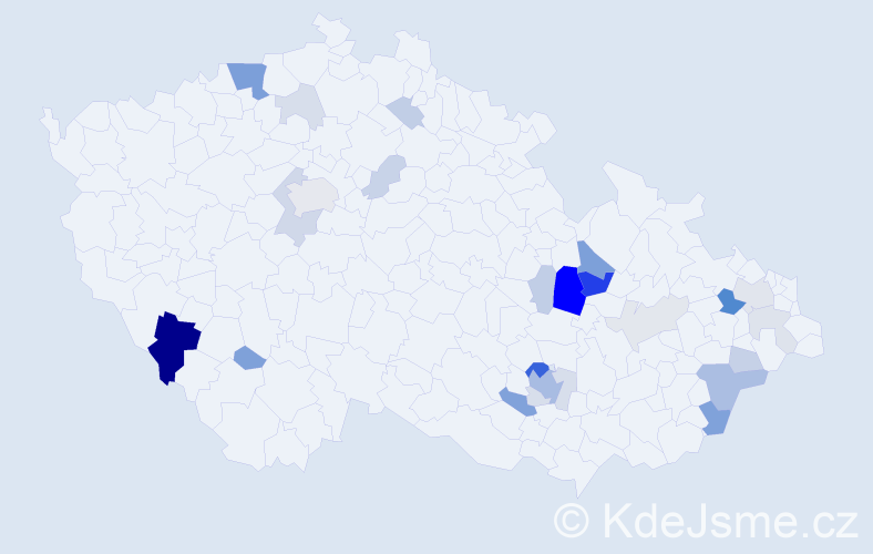 Příjmení: 'Melcherová', počet výskytů 74 v celé ČR