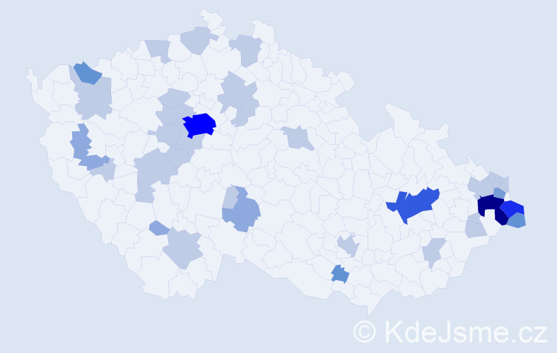Příjmení: 'Malik', počet výskytů 79 v celé ČR