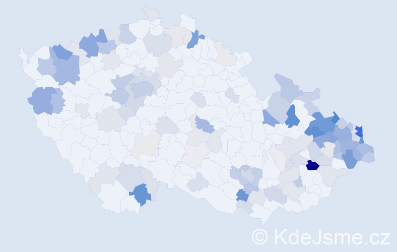 Příjmení: 'Kunzová', počet výskytů 461 v celé ČR
